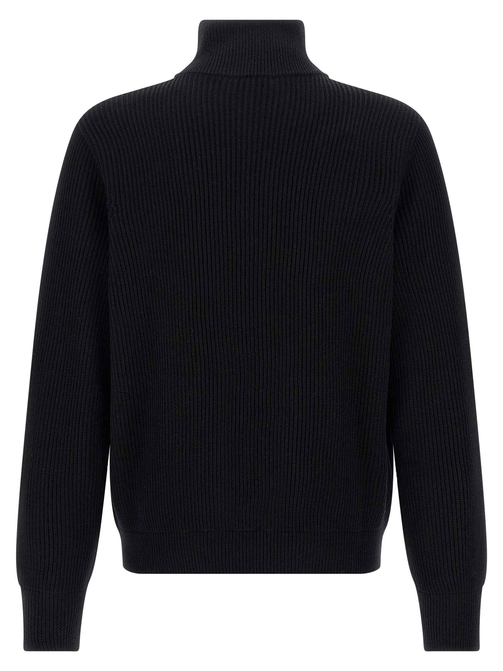 Black Merino Wool Cardigan