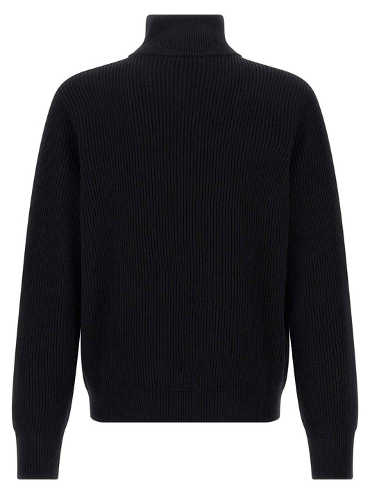 Black Merino Wool Cardigan