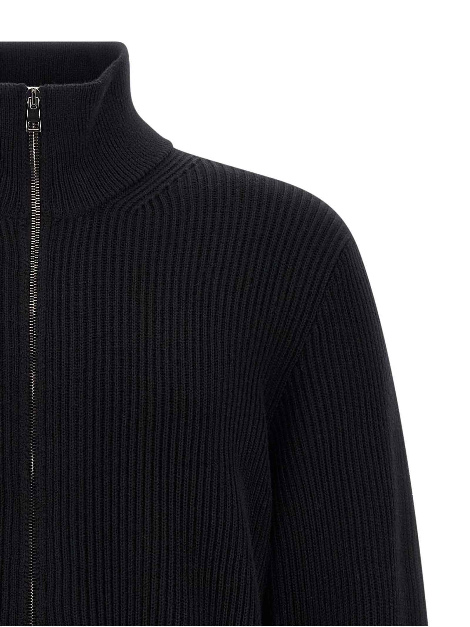 Black Merino Wool Cardigan