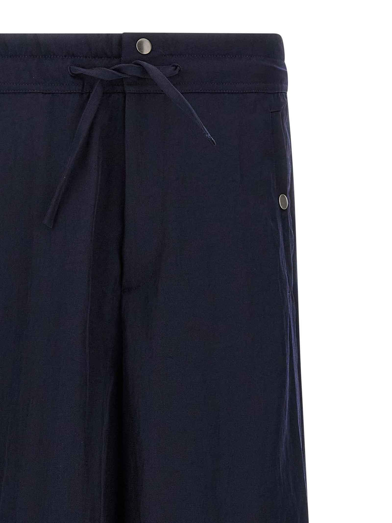 Blue Nylon Casual Pants