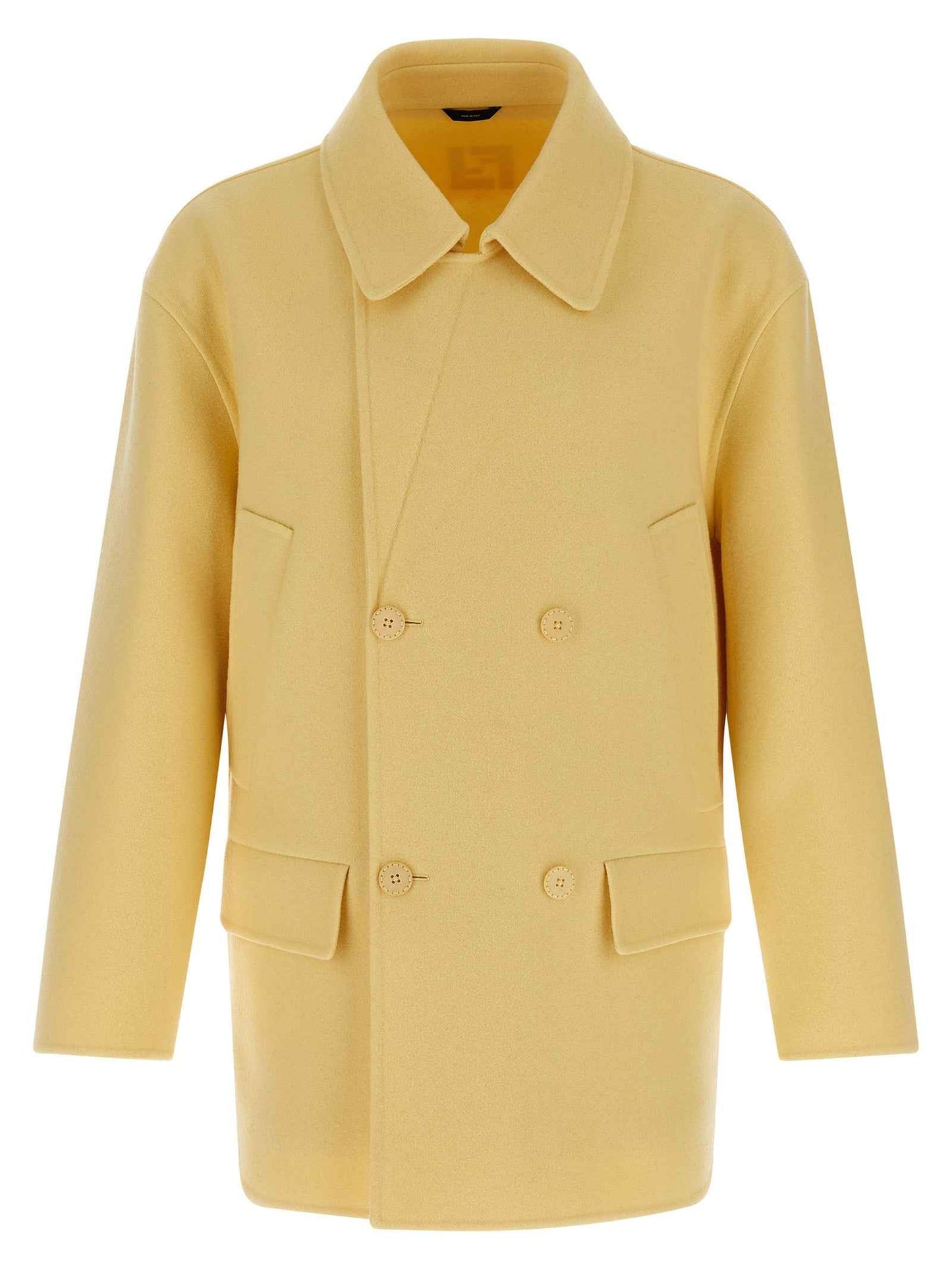 Bicolor Virgin Wool Coat