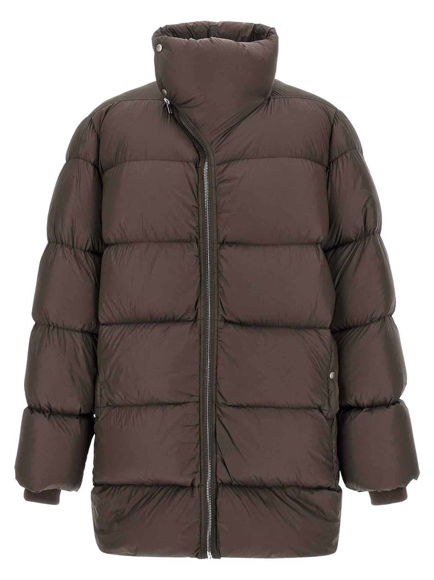 Brown Nylon Full-Length Jacket