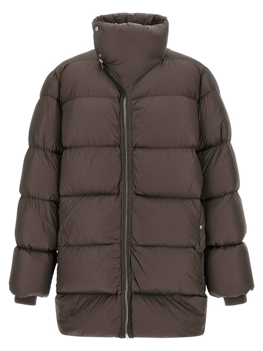 Brown Nylon Full-Length Jacket