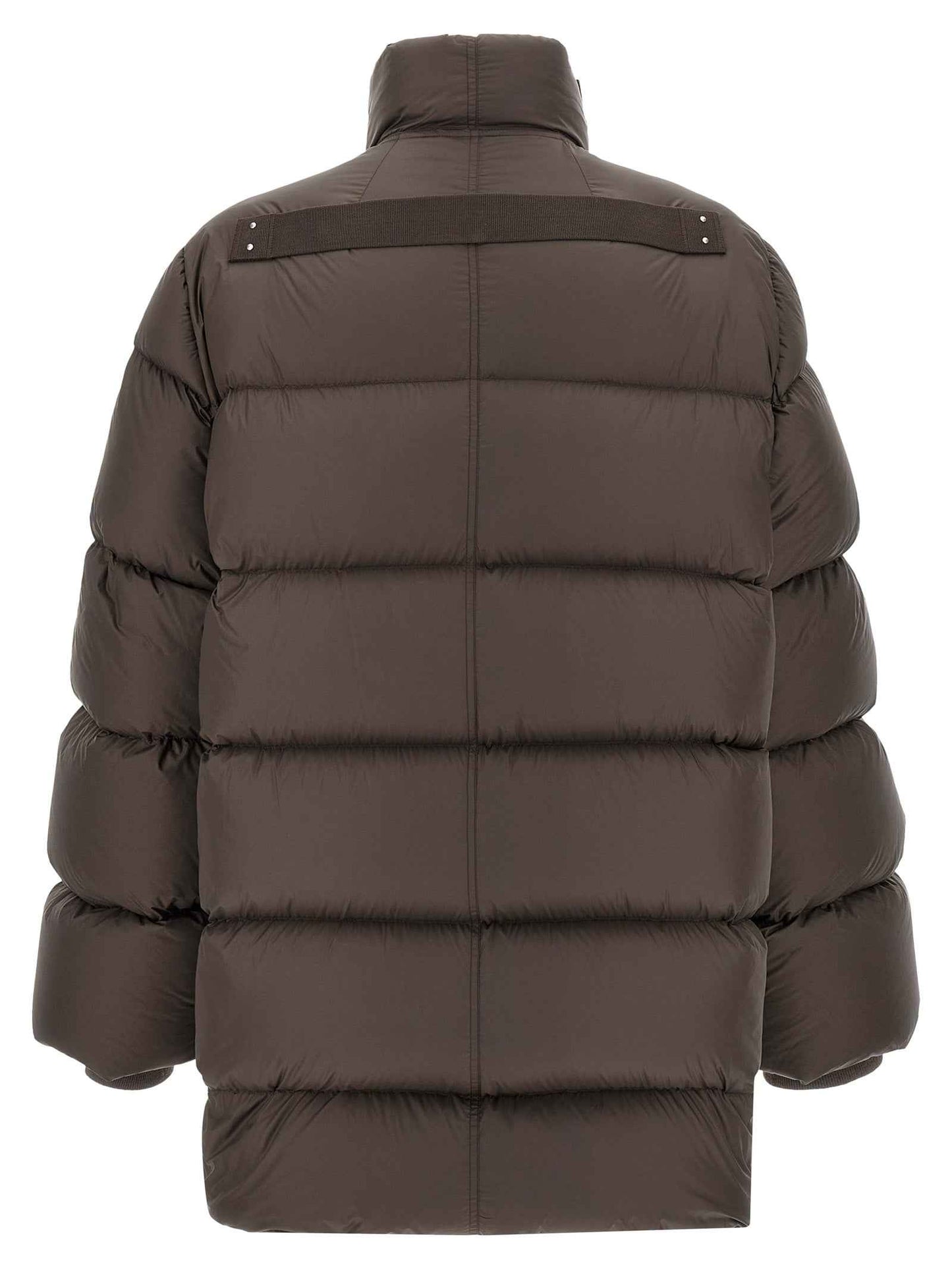 Brown Nylon Full-Length Jacket