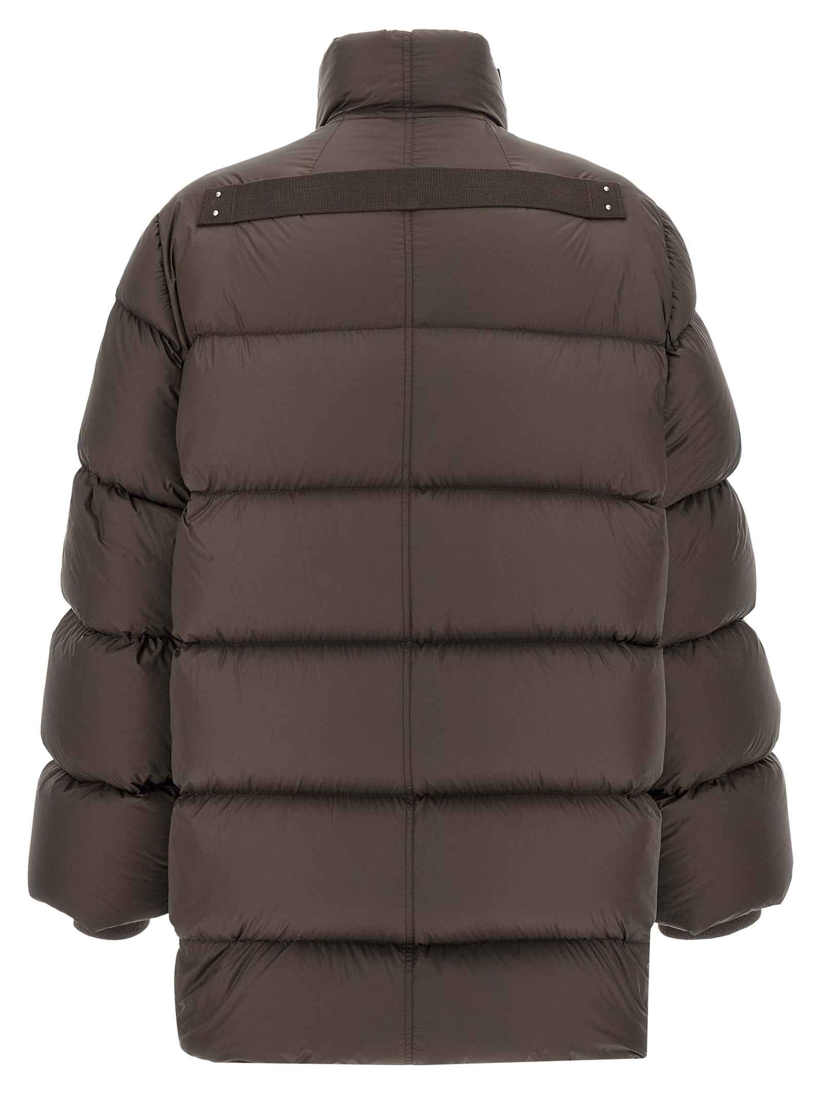 Brown Nylon Full-Length Jacket