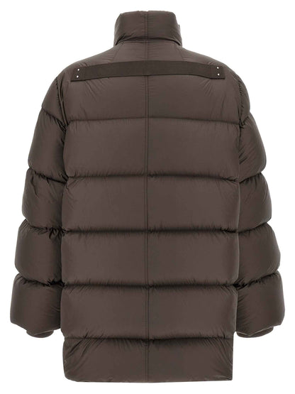 Brown Nylon Full-Length Jacket