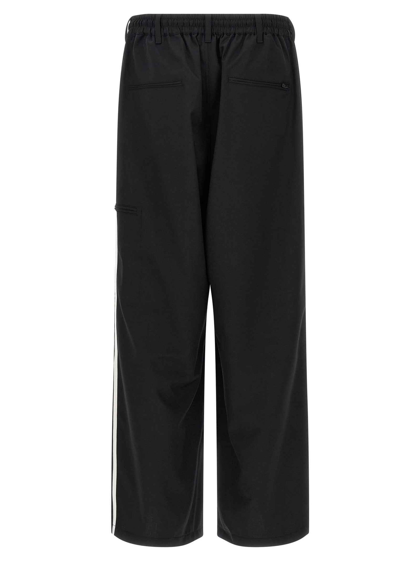 Black Polyester Casual Pants