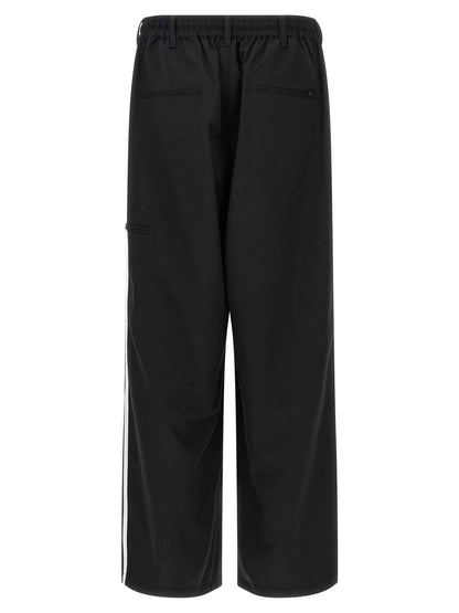 Black Polyester Casual Pants