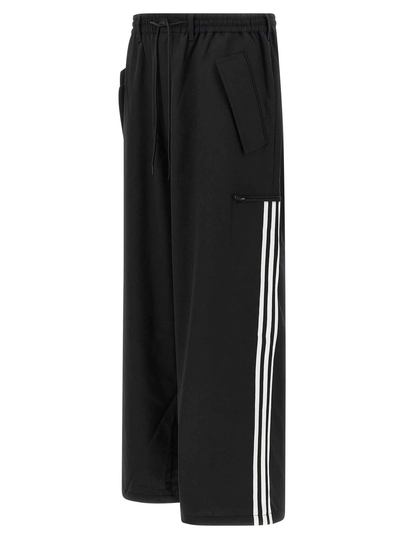 Black Polyester Casual Pants