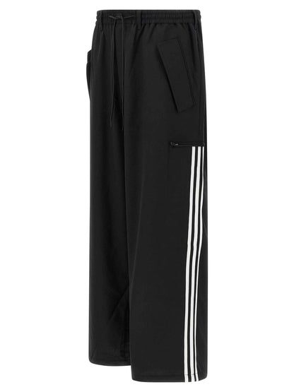 Black Polyester Casual Pants