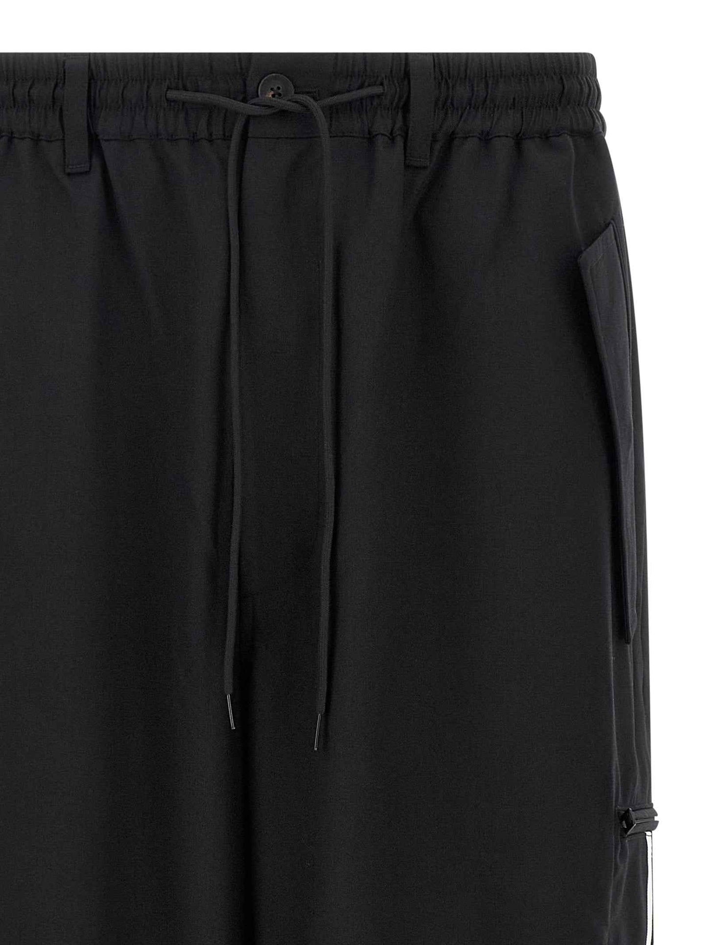 Black Polyester Casual Pants