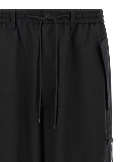 Black Polyester Casual Pants