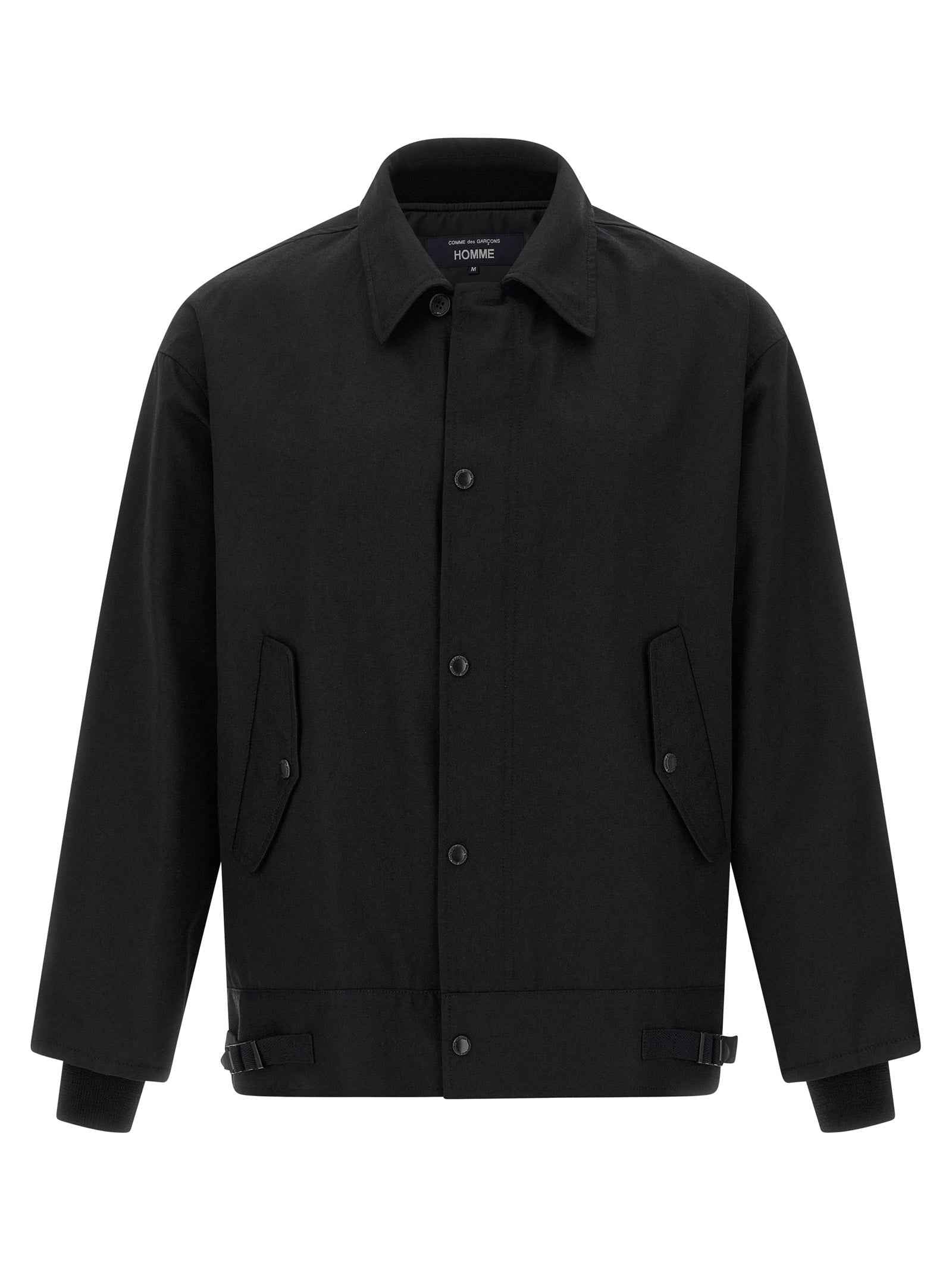 Black Polyester Full-Length Jacket