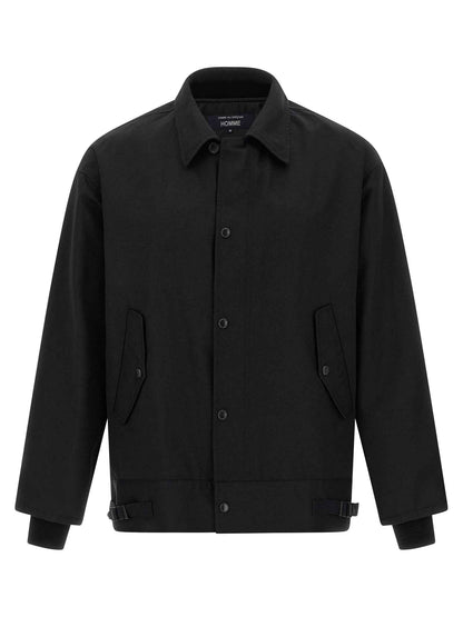 Black Polyester Full-Length Jacket