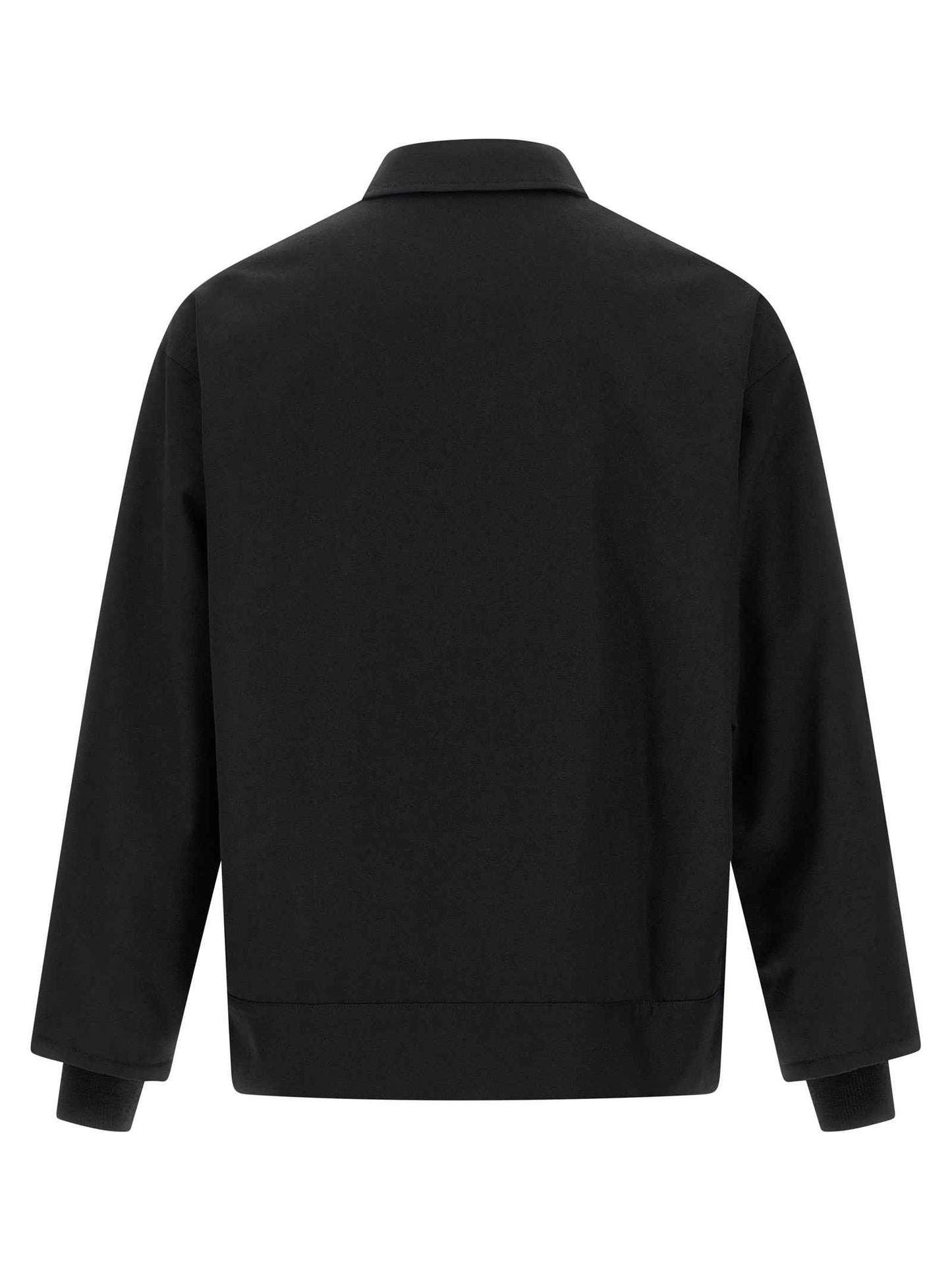 Black Polyester Full-Length Jacket