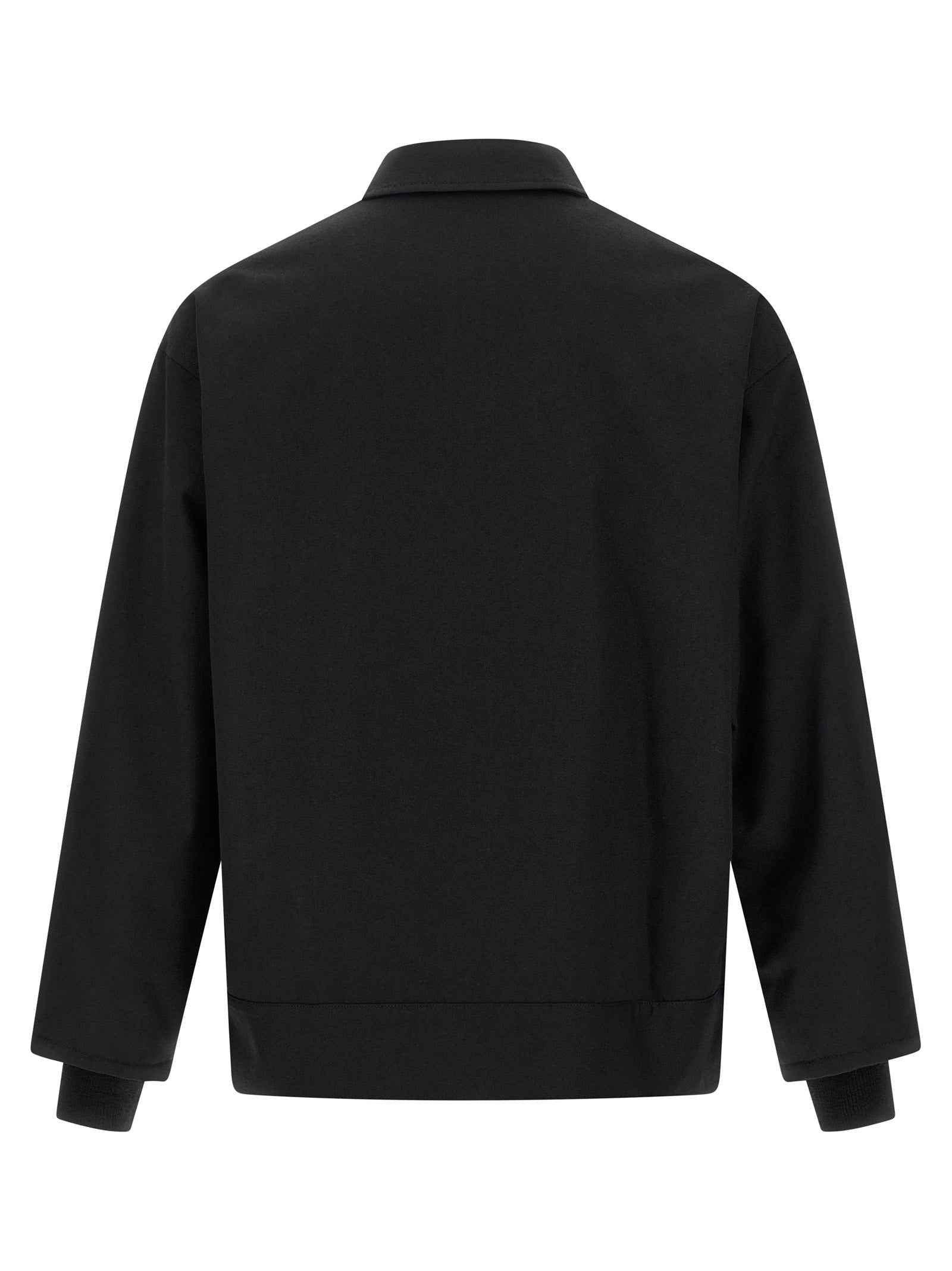 Black Polyester Full-Length Jacket