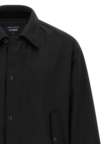 Black Polyester Full-Length Jacket