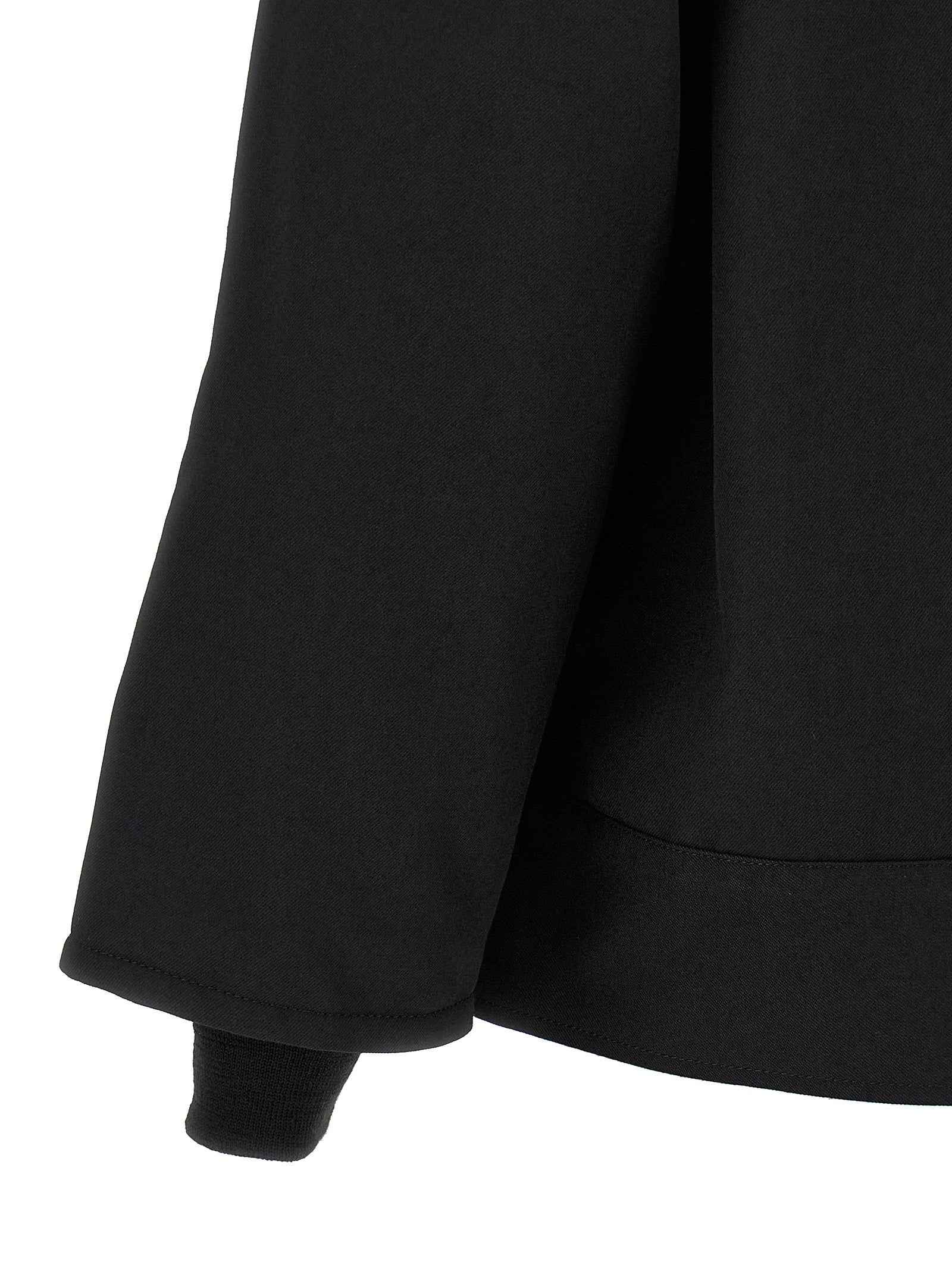 Black Polyester Full-Length Jacket