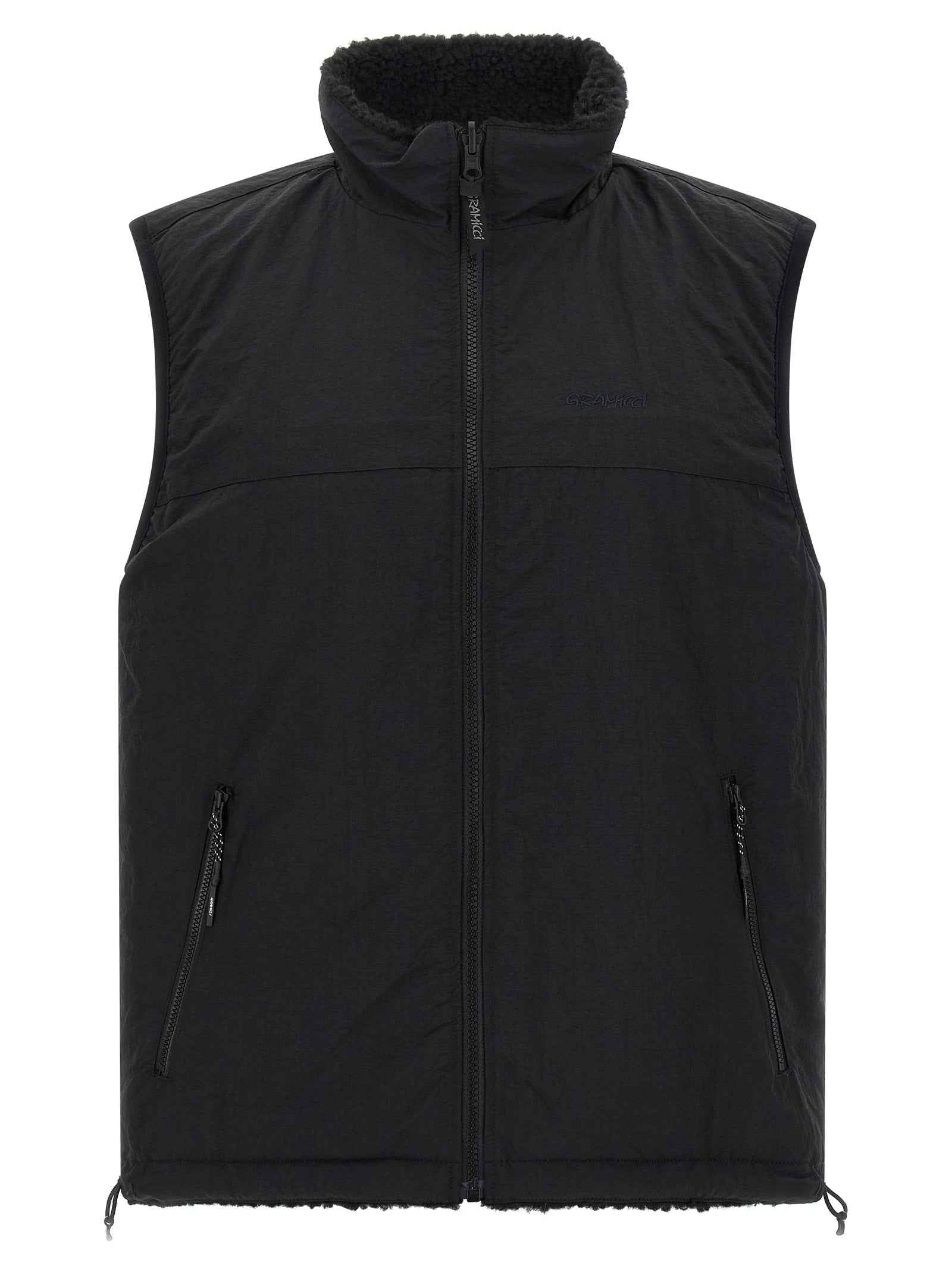 Black Polyester Sleeveless Jacket