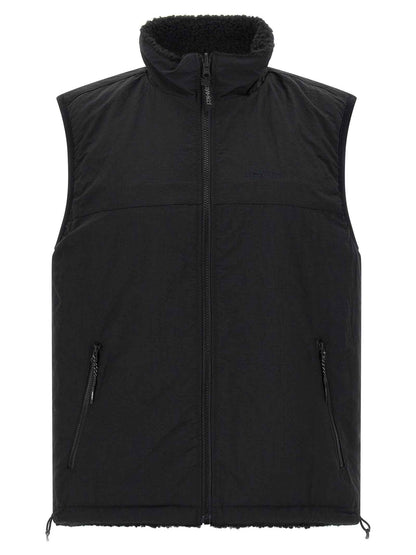 Black Polyester Sleeveless Jacket