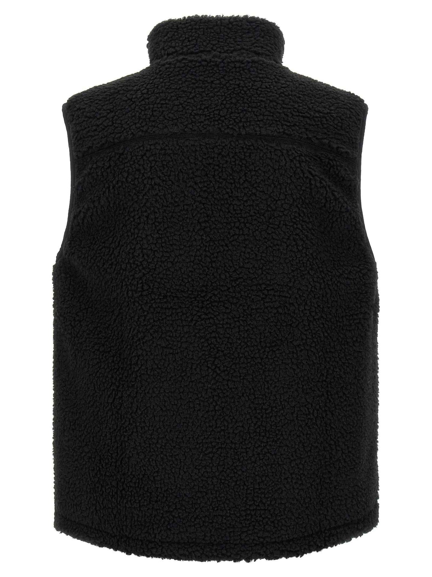 Black Polyester Sleeveless Jacket