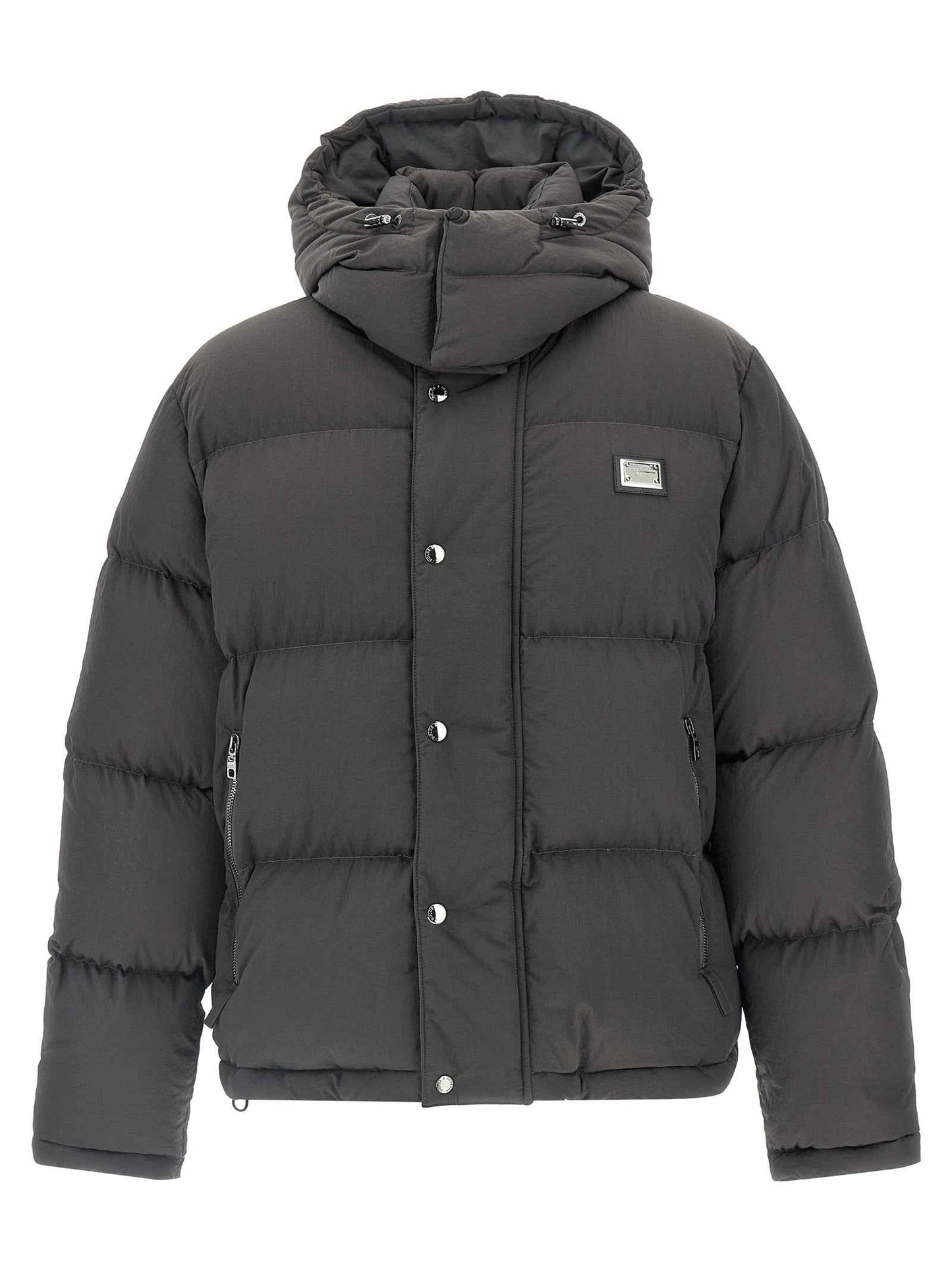 Gray Polyamide Full-Length Jacket