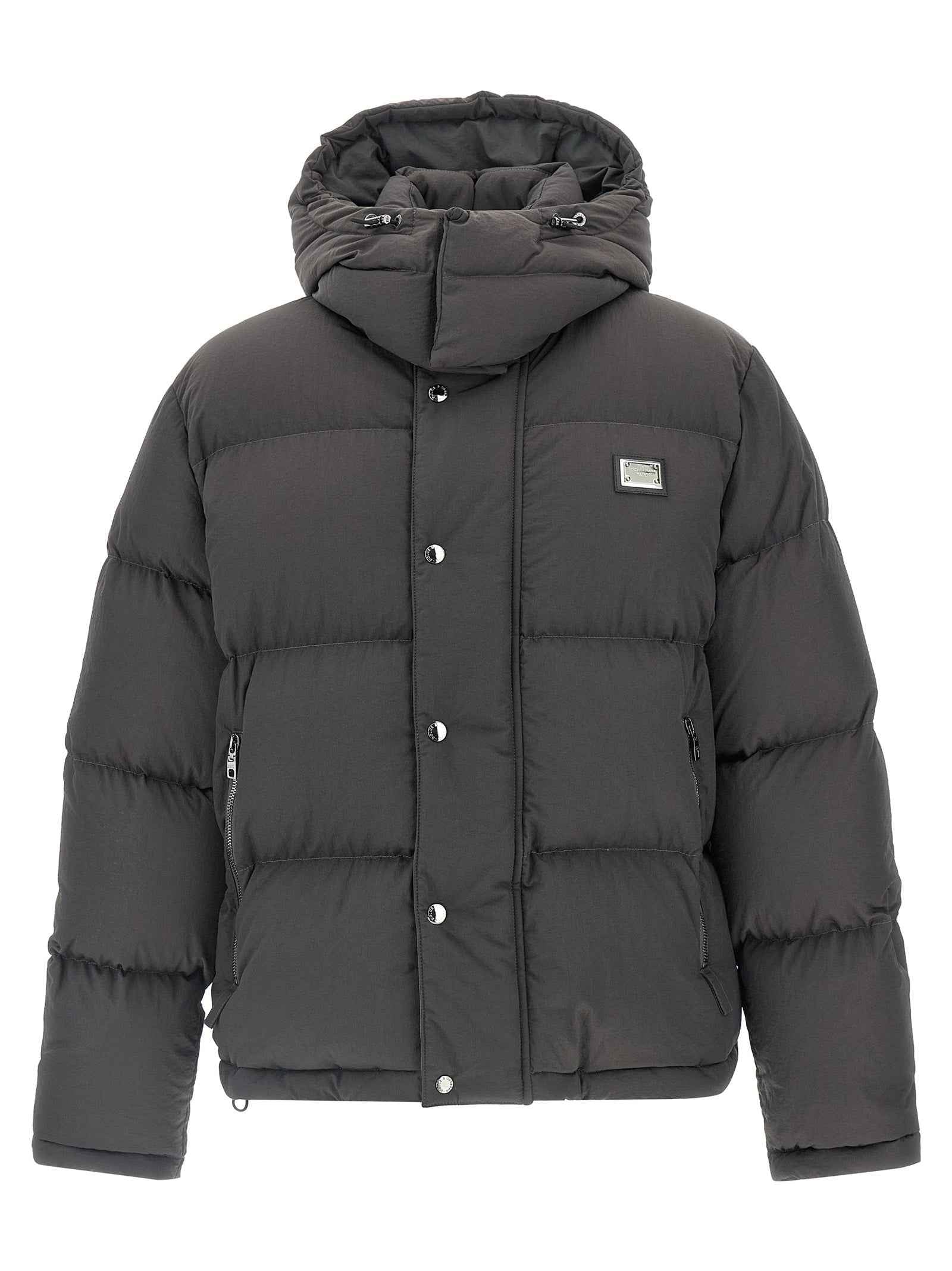 Gray Polyamide Full-Length Jacket