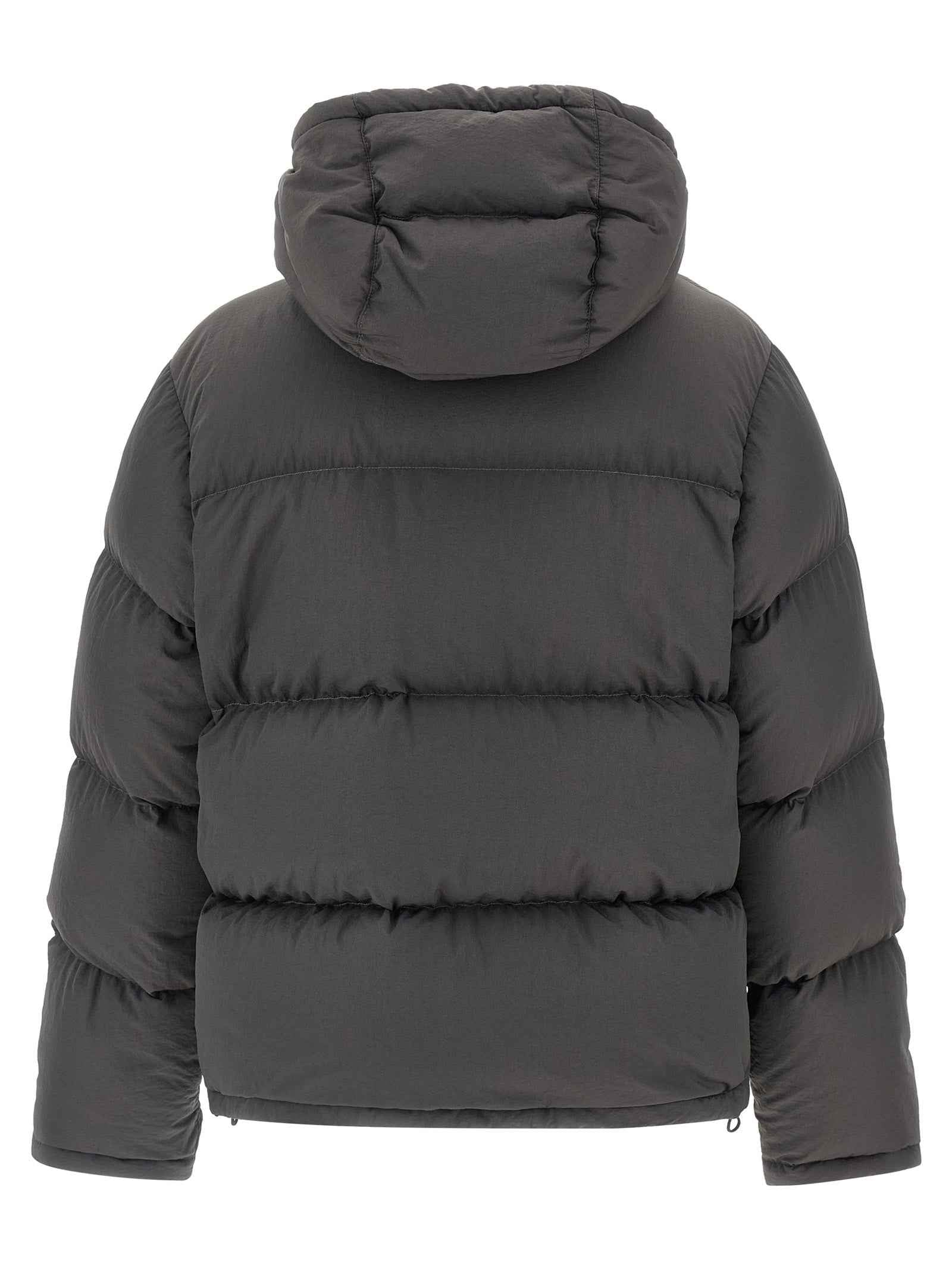 Gray Polyamide Full-Length Jacket
