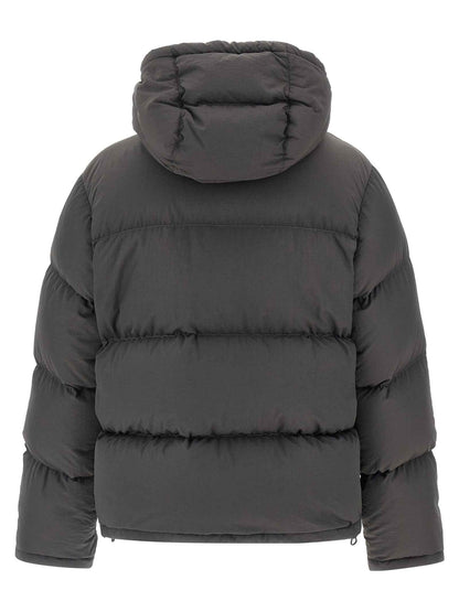 Gray Polyamide Full-Length Jacket