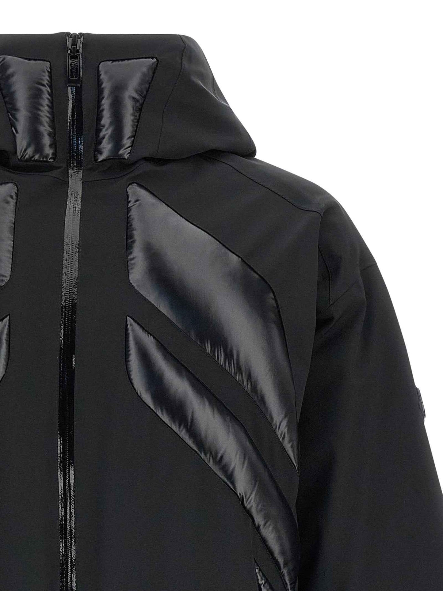 Black Polyamide Full-Length Jacket