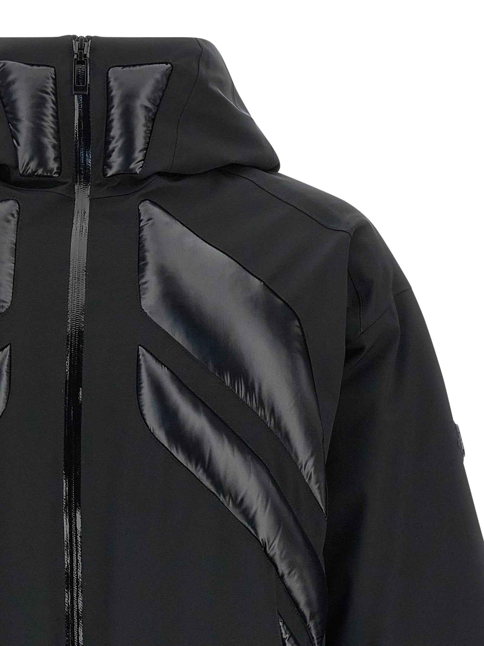 Black Polyamide Full-Length Jacket