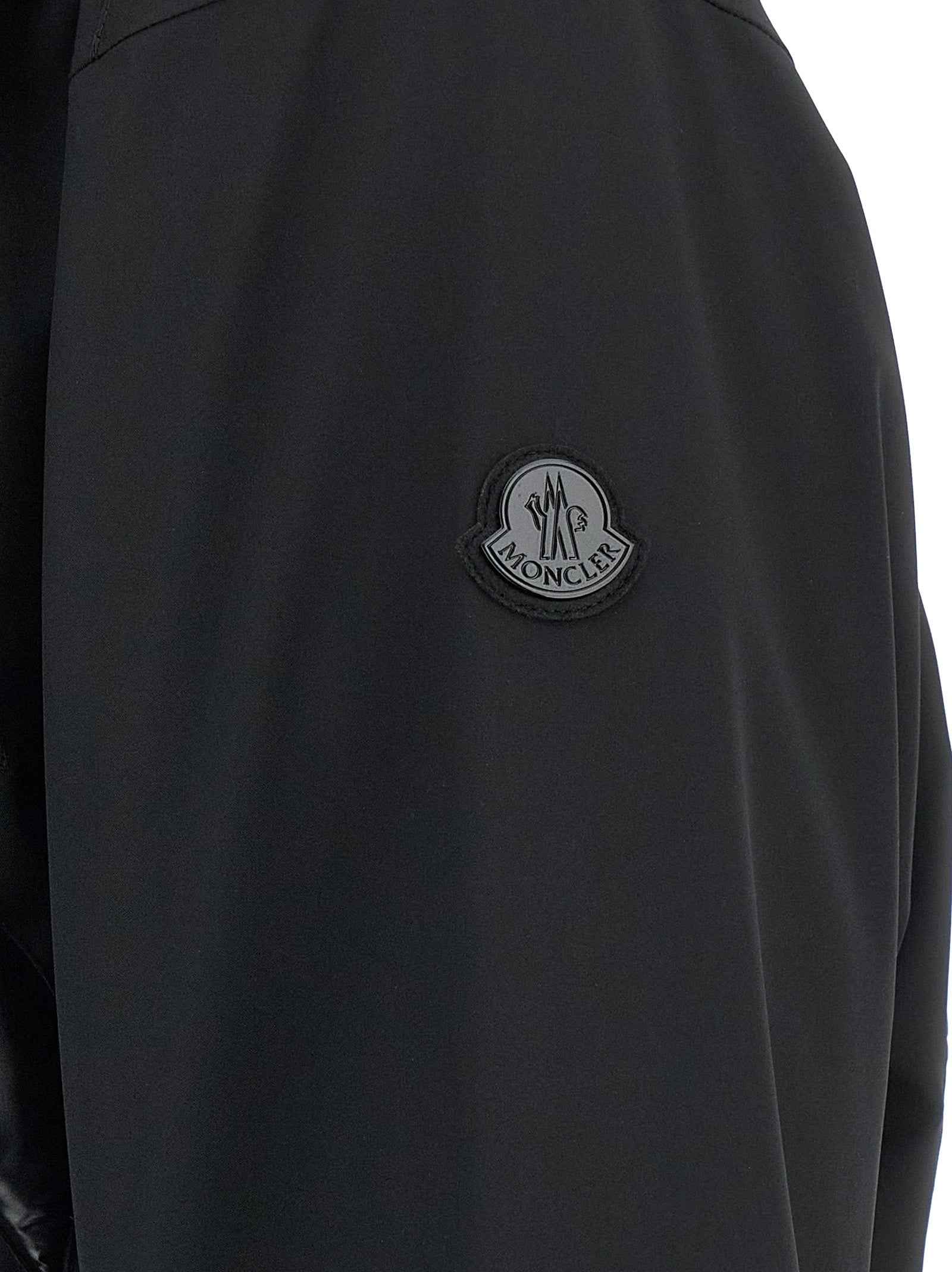 Black Polyamide Full-Length Jacket