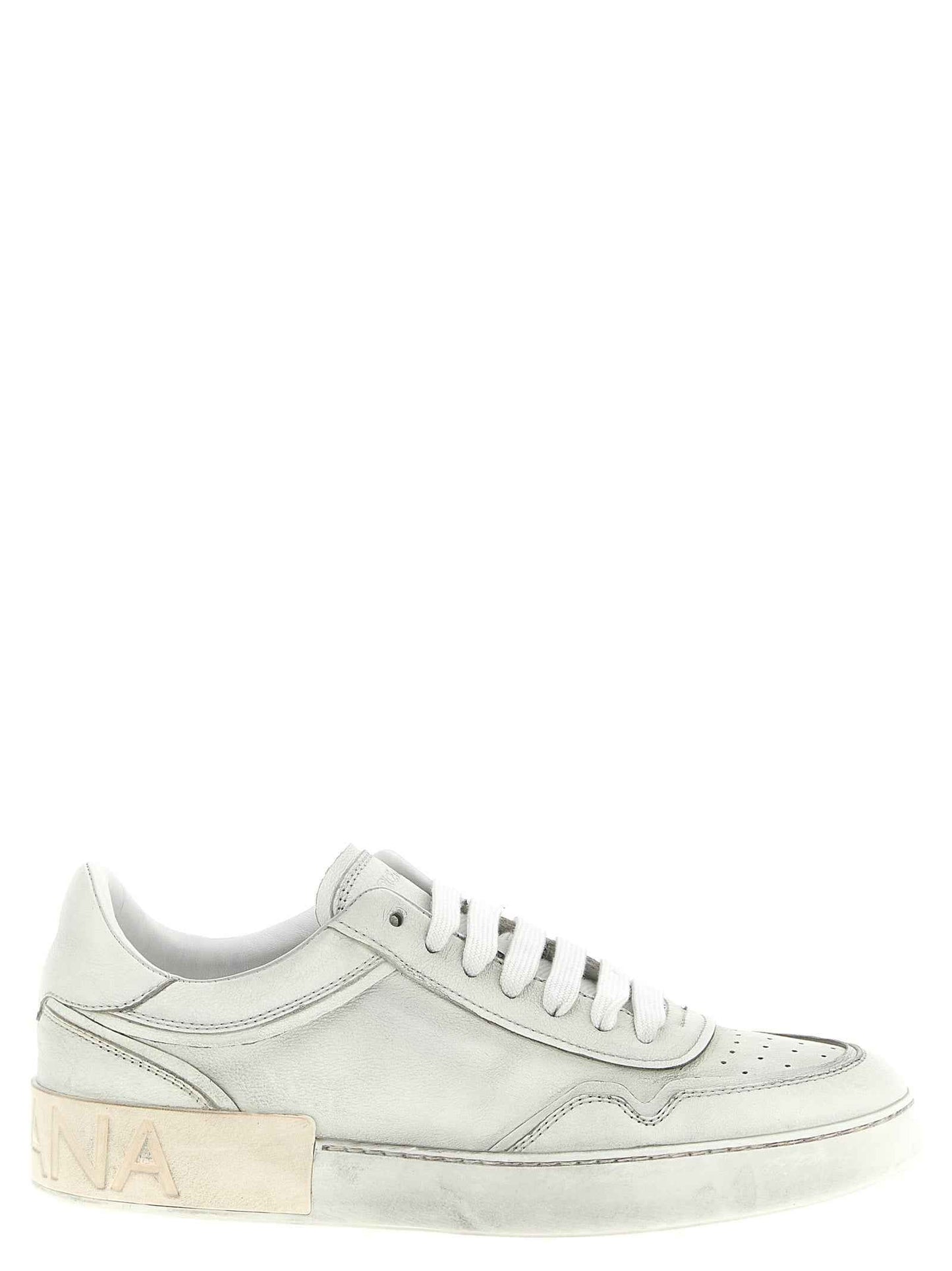 White Lamb Leather Low Top Sneakers