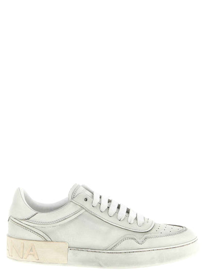 White Lamb Leather Low Top Sneakers