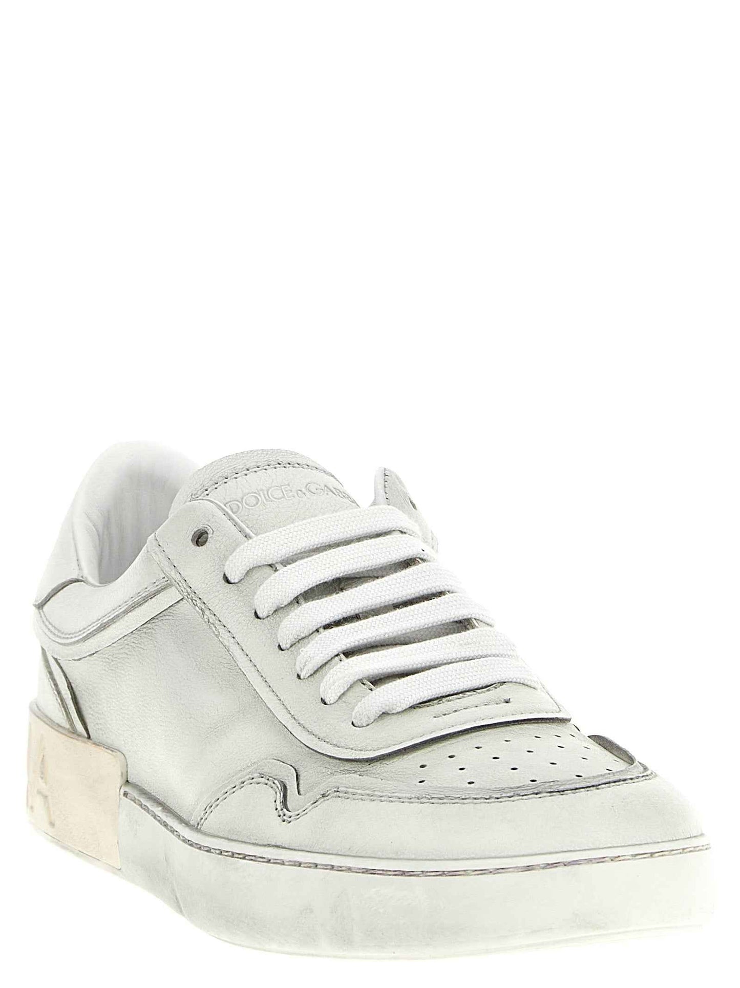 White Lamb Leather Low Top Sneakers