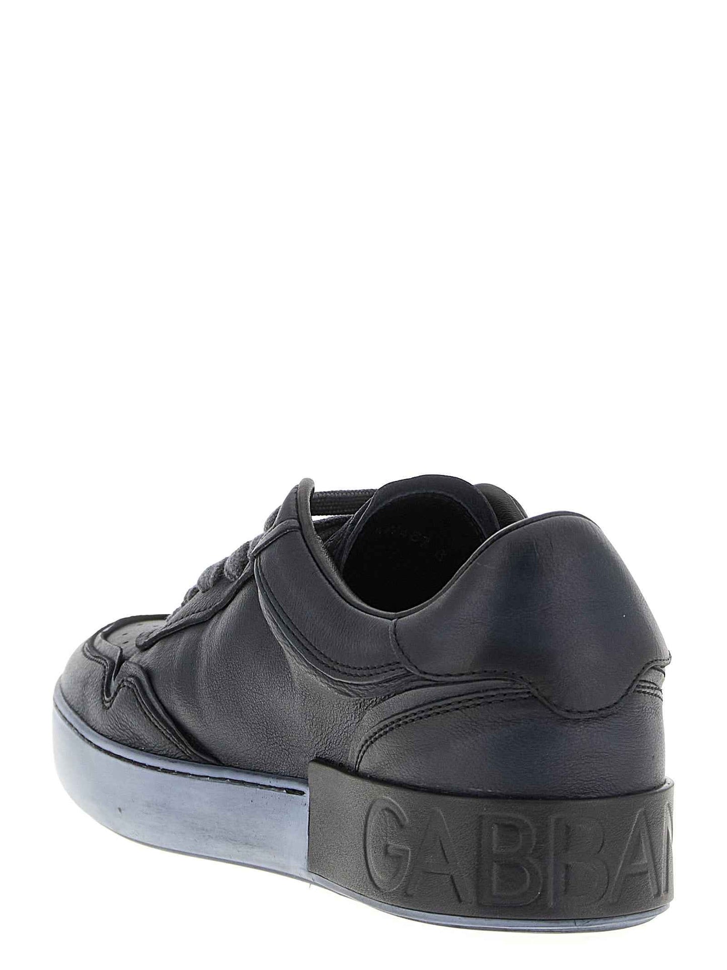 Black Lamb Leather Low Top Sneakers