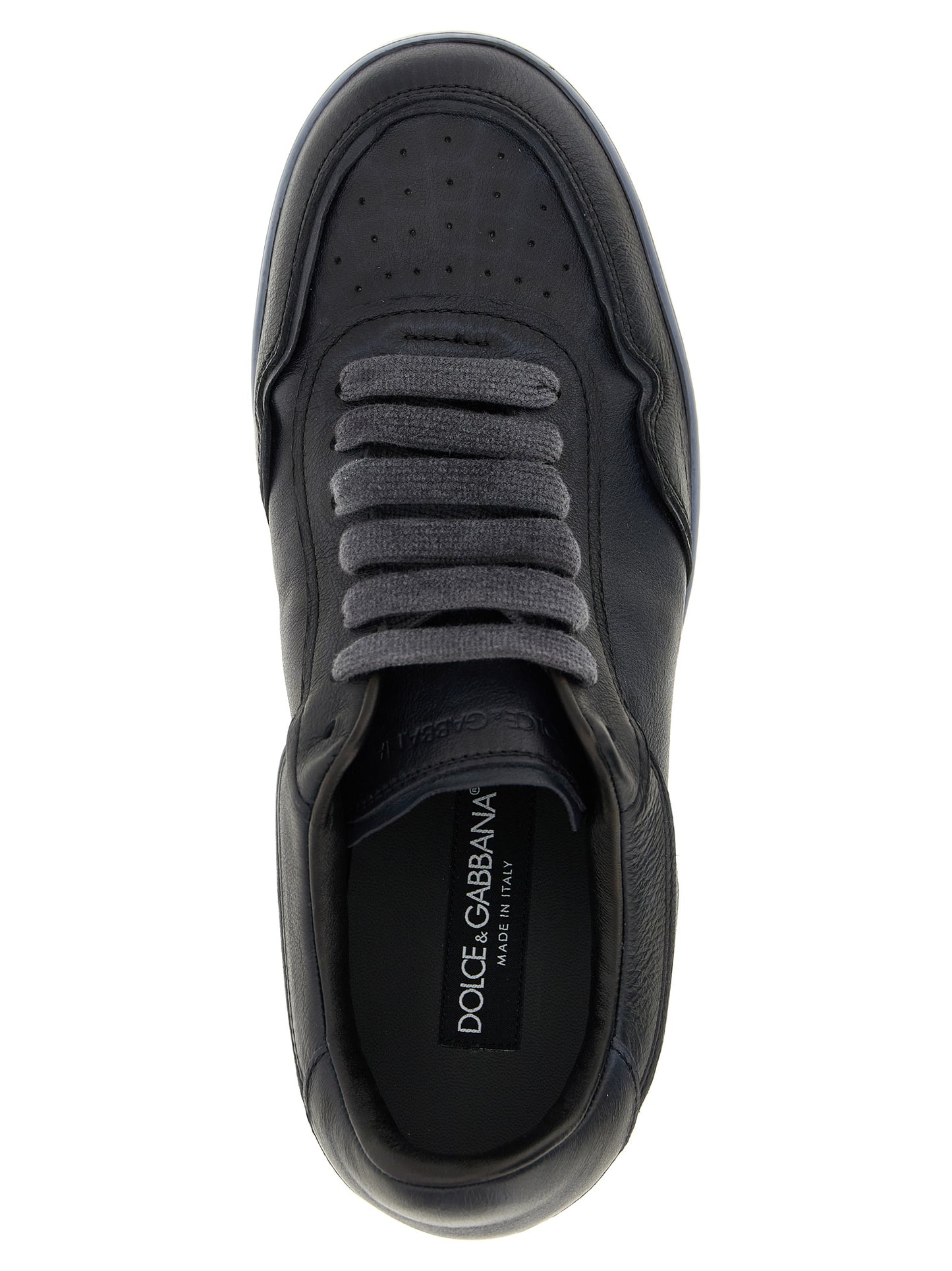 Black Lamb Leather Low Top Sneakers
