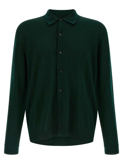 Bicolor Merino Wool Cardigan
