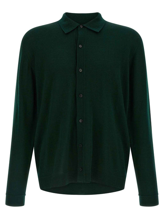 Bicolor Merino Wool Cardigan