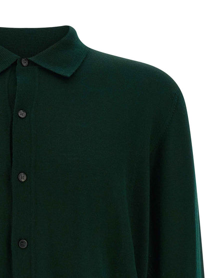 Bicolor Merino Wool Cardigan