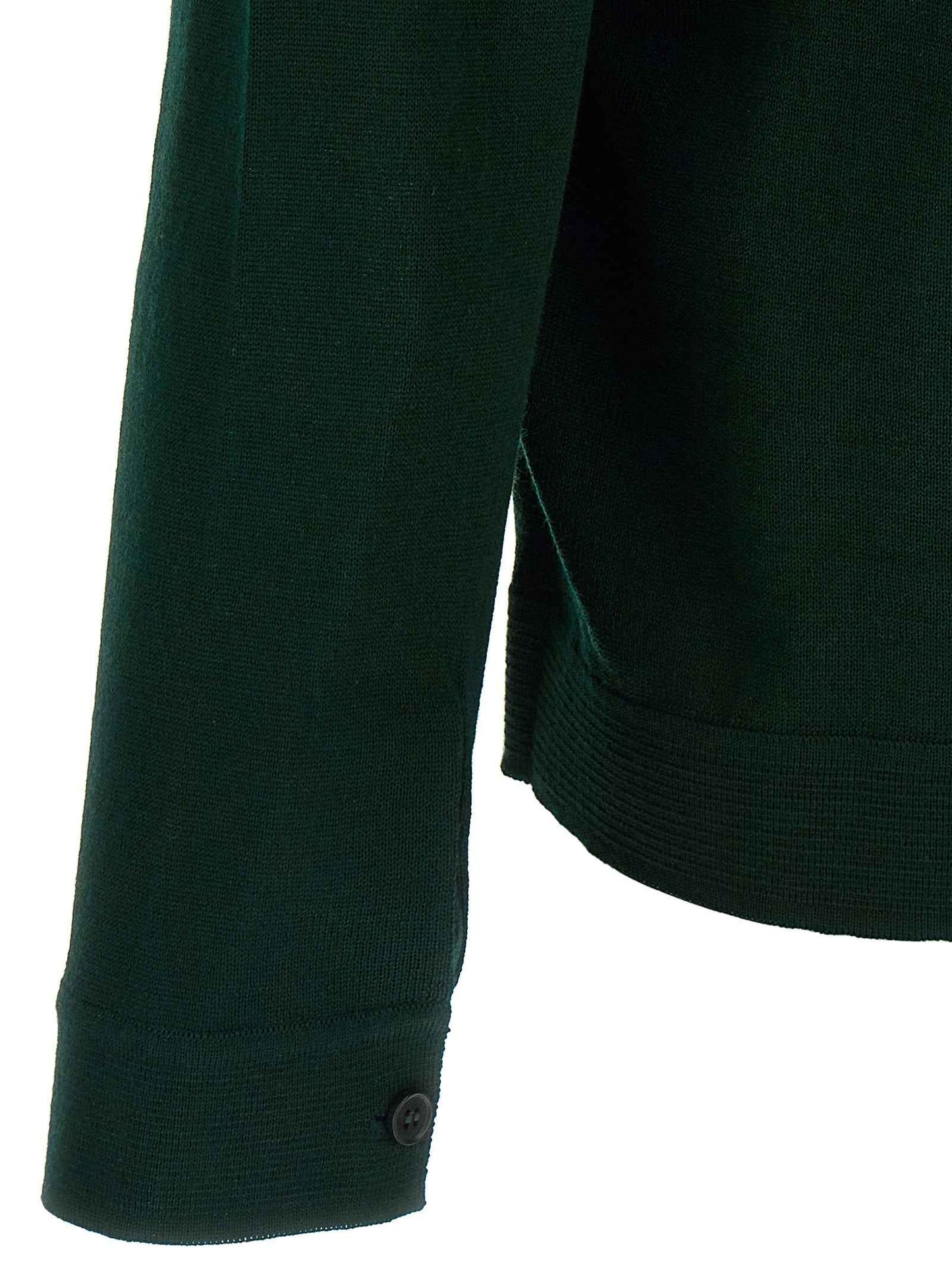 Bicolor Merino Wool Cardigan