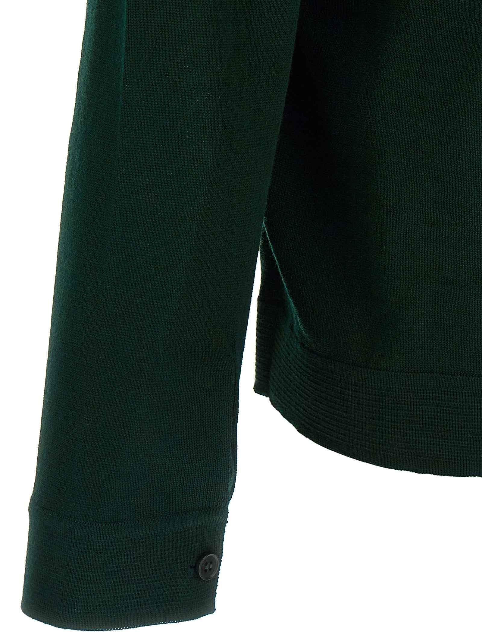 Bicolor Merino Wool Cardigan