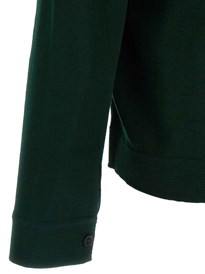 Bicolor Merino Wool Cardigan