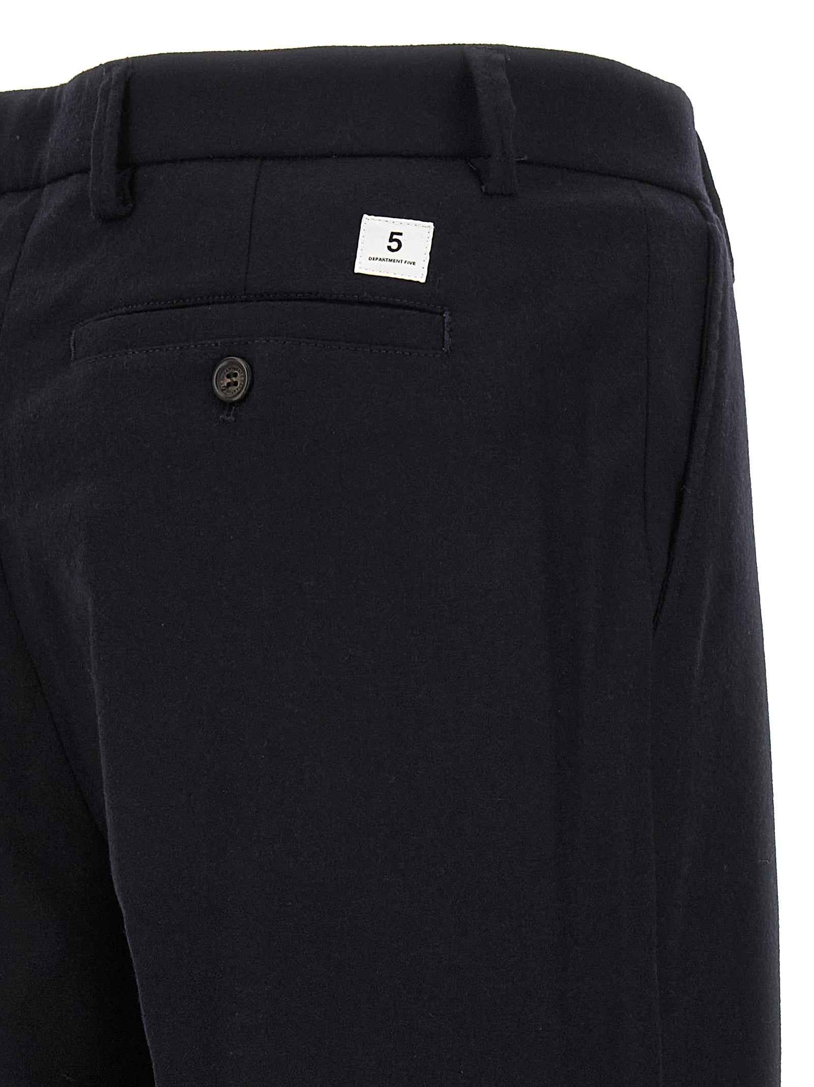 Blue Wool Casual Pants