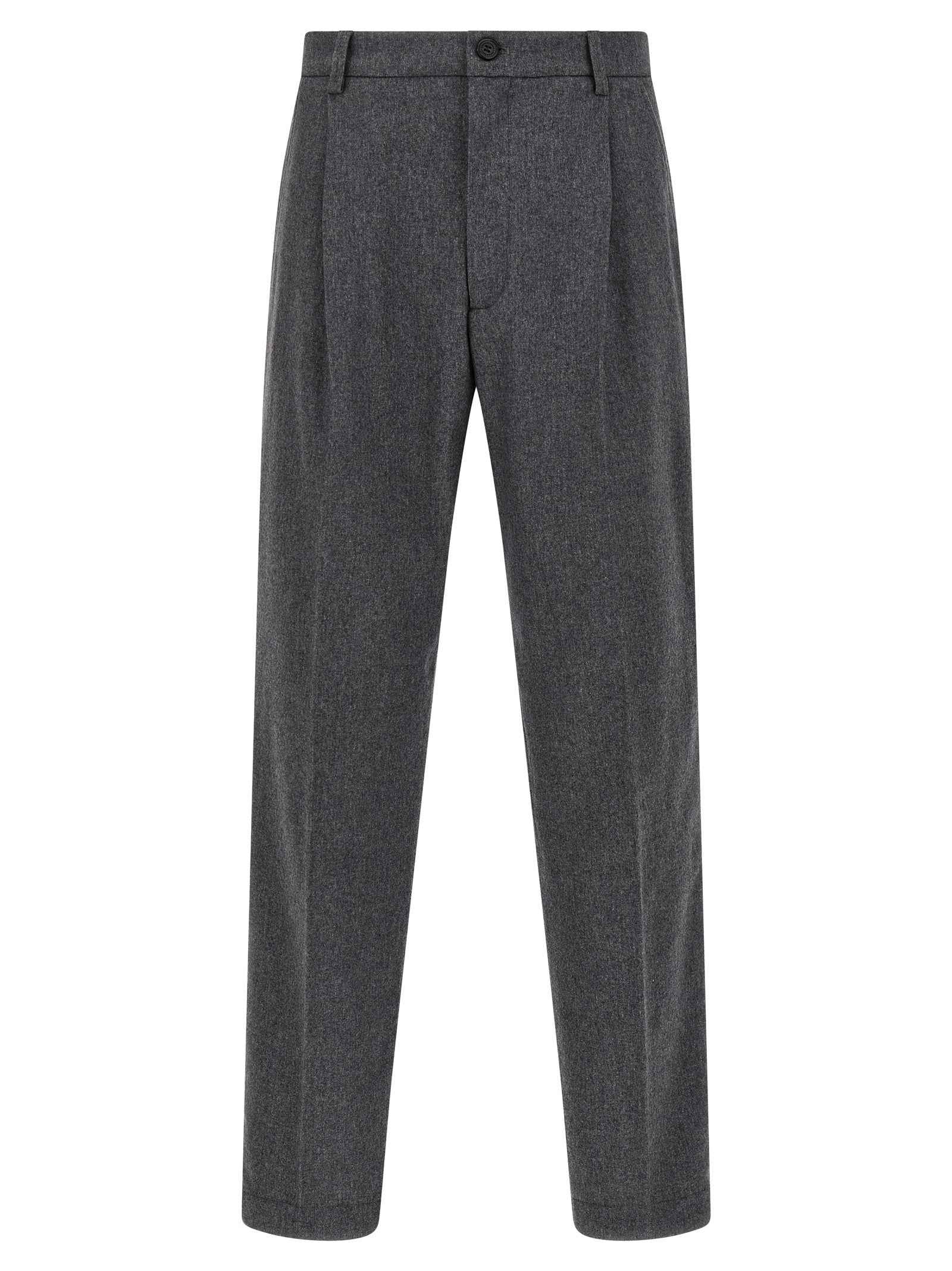 Gray Wool Casual Pants