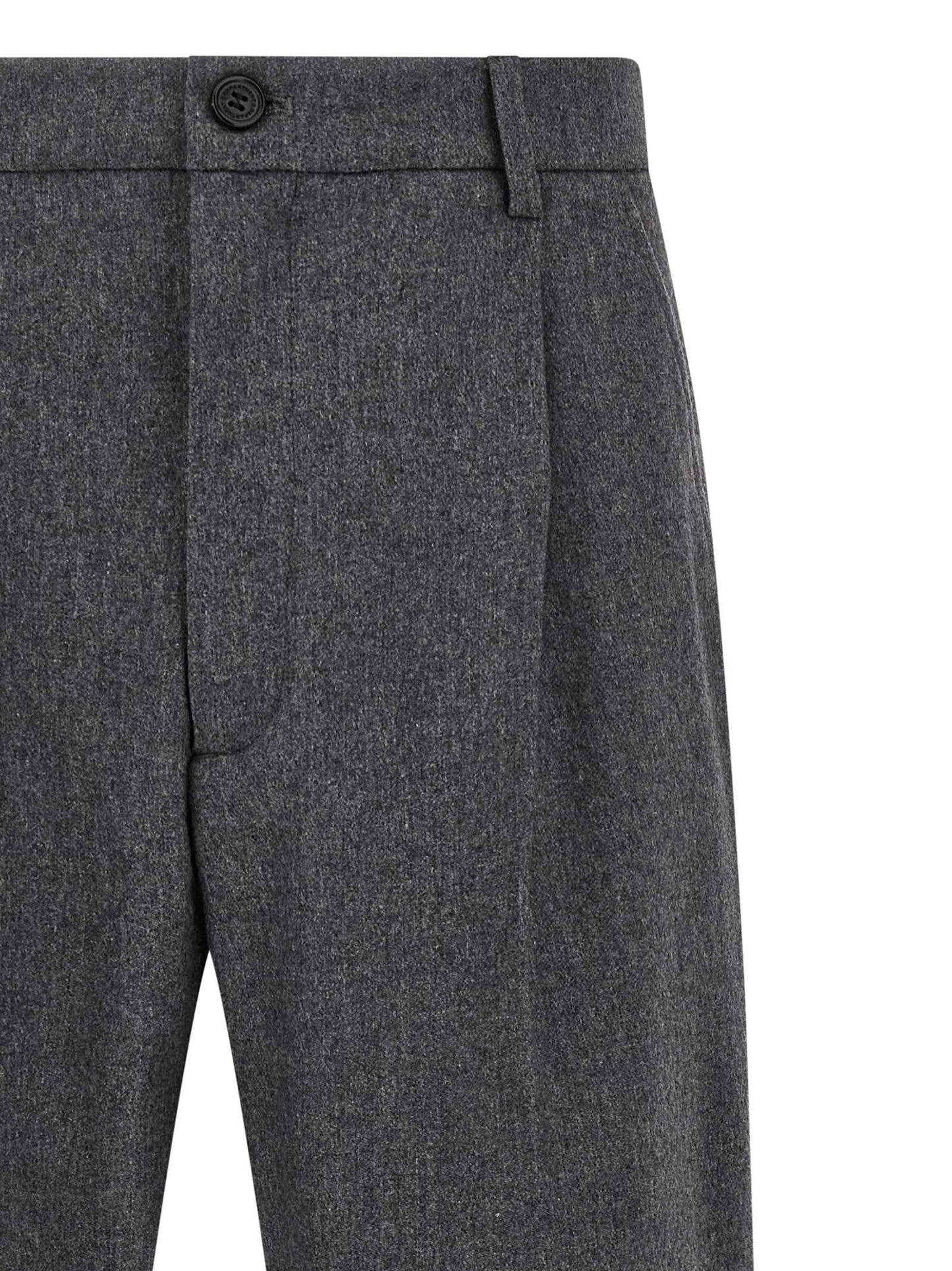 Gray Wool Casual Pants