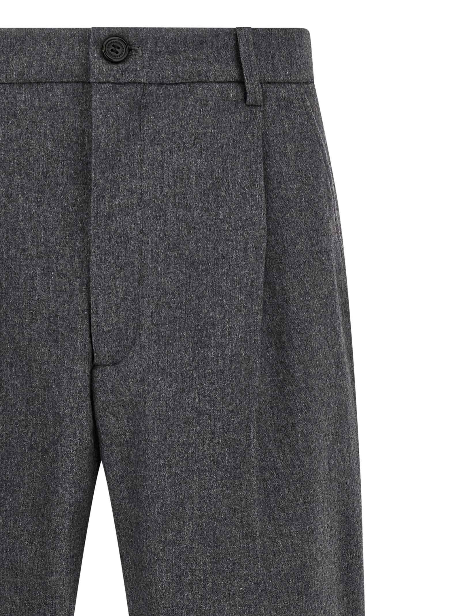 Gray Wool Casual Pants