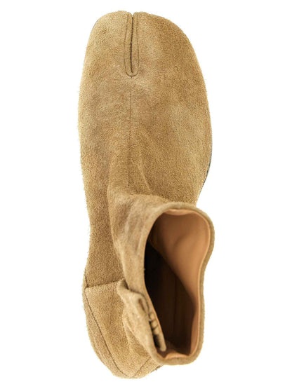Beige Calfskin Ankle Boots