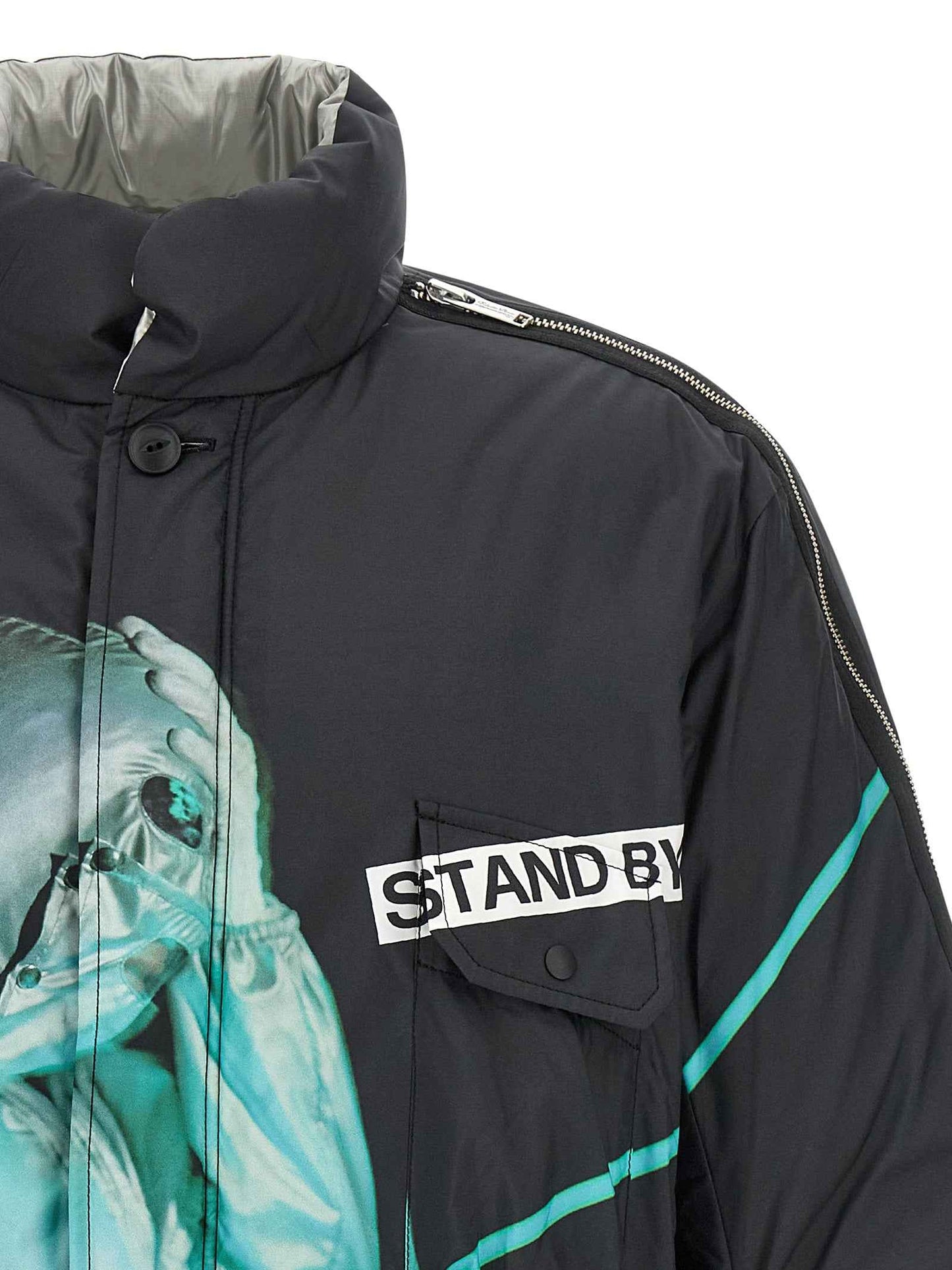 Black Polyester Shell Jacket