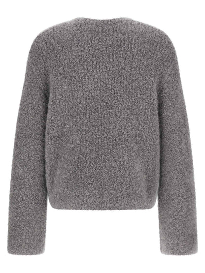 Gray Fabric Cardigan
